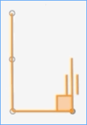 Visual cues indicate when you're drawing perpendicular and parallel lines in a feature.